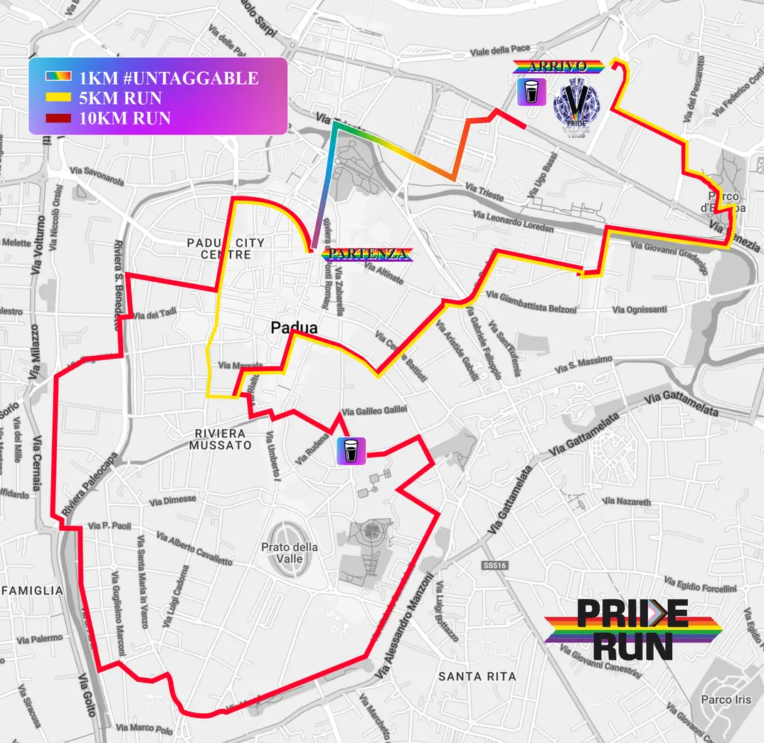 I percorsi della Pride Run 2023